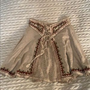 Bohemian embroidered mini skirt